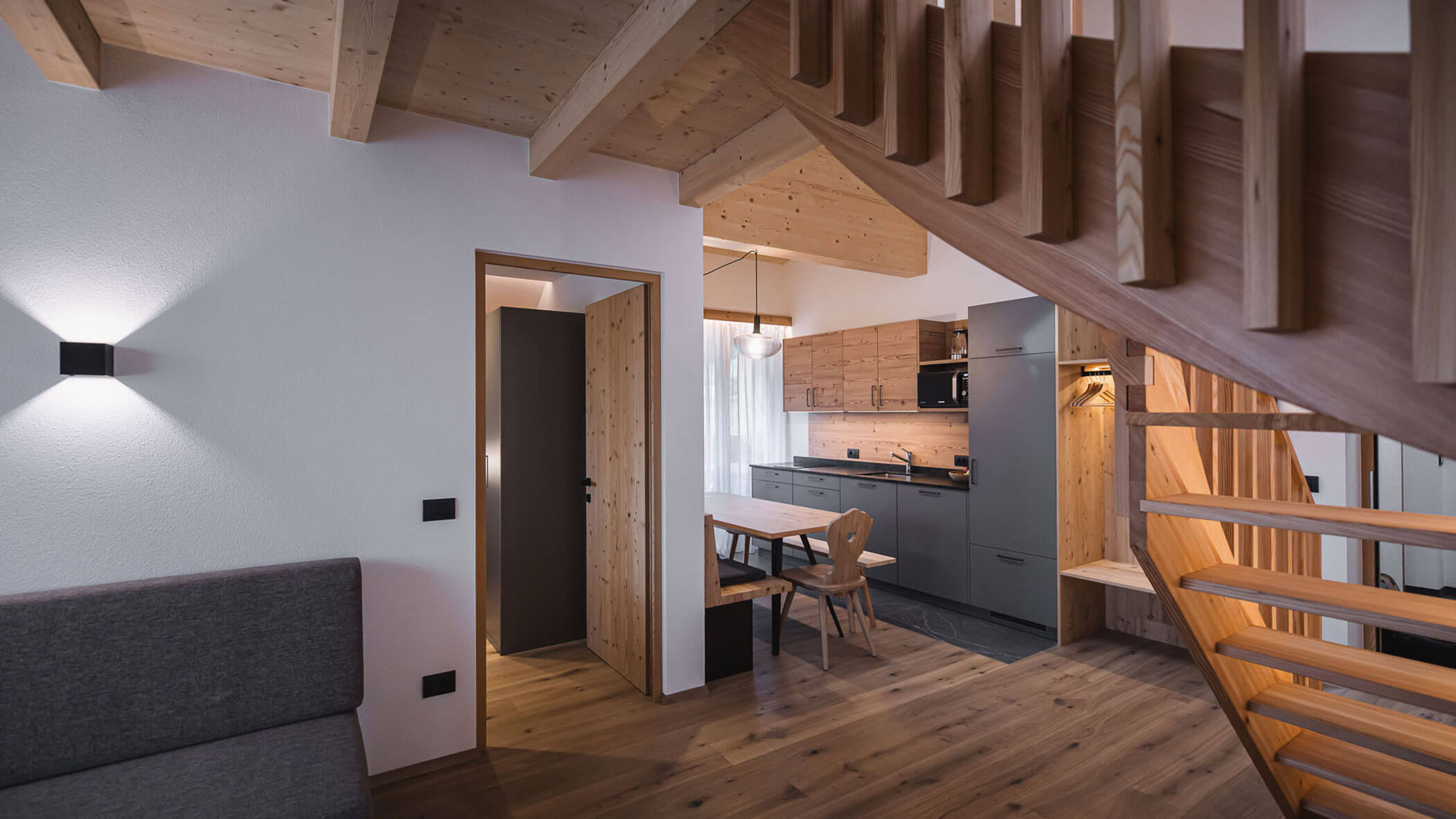 Holiday apartment - living area - Obermairhof in Valdaora